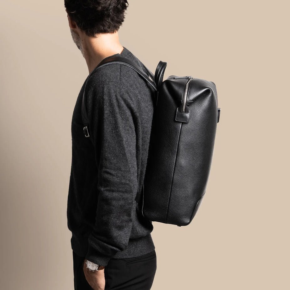 LUNDI PARIS - Sac à dos ROMEO en cuir Noir - Lothaire