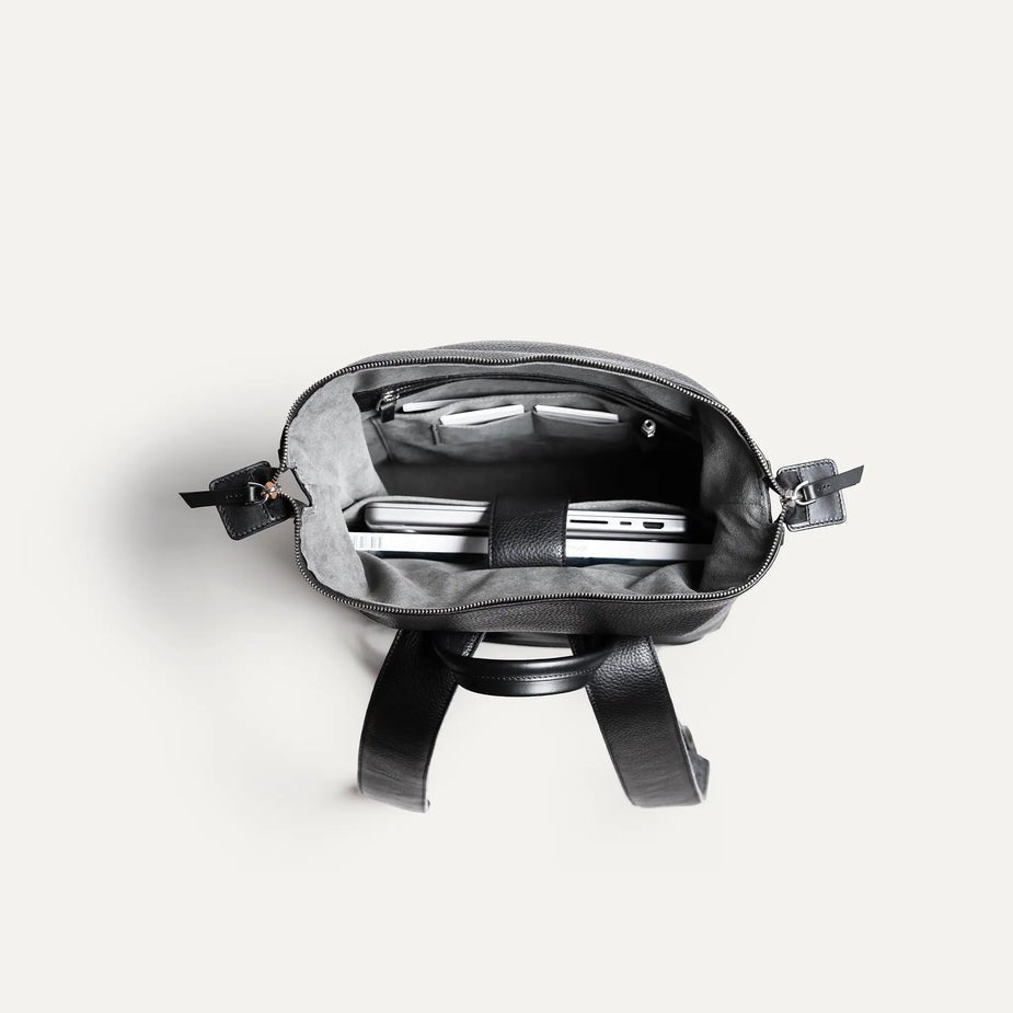 LUNDI PARIS - Sac à dos ROMEO en cuir Noir - Lothaire