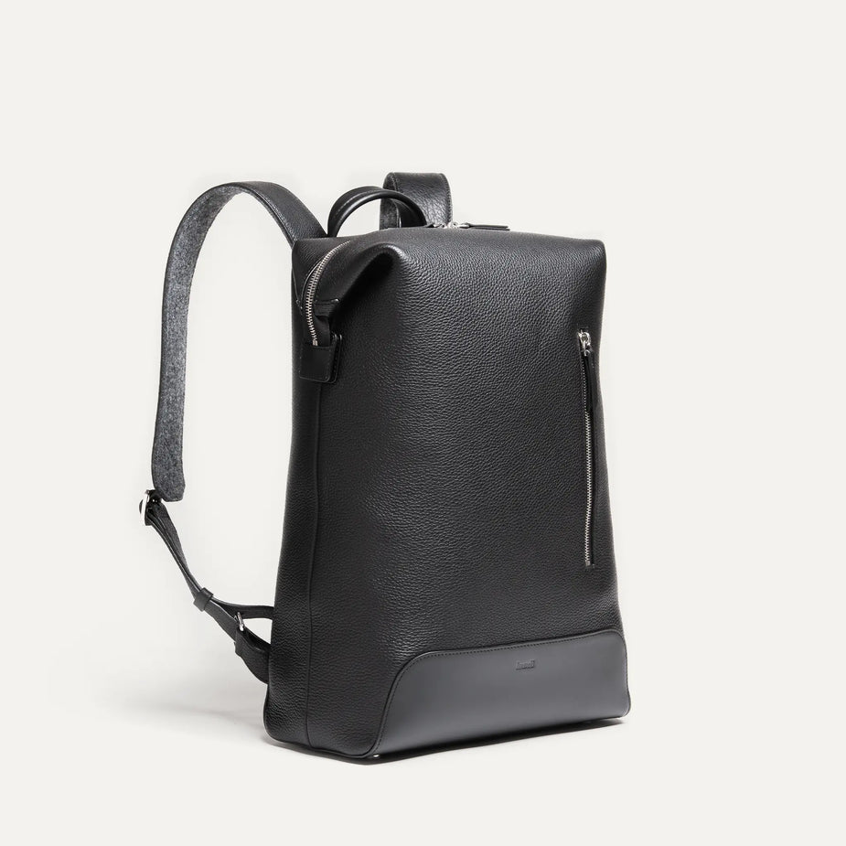 LUNDI PARIS - Sac à dos ROMEO en cuir Noir - Lothaire