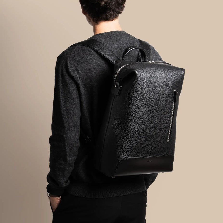 LUNDI PARIS - Sac à dos ROMEO en cuir Noir - Lothaire