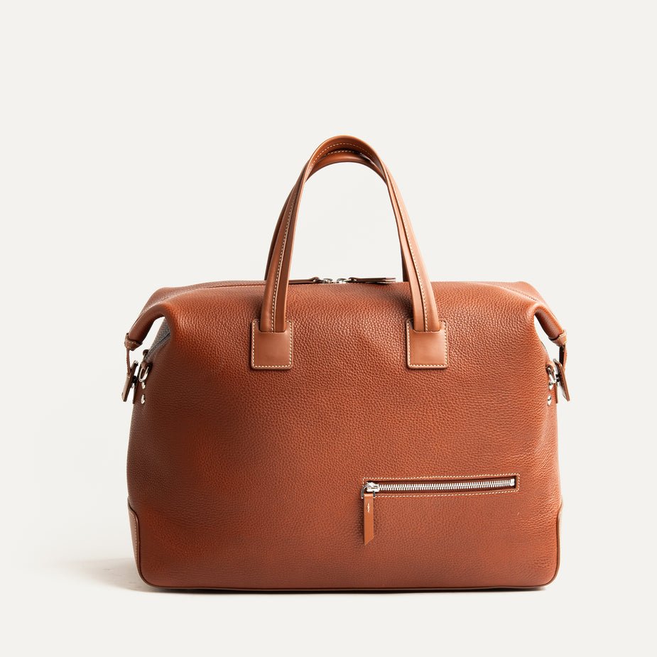 LUNDI PARIS - Sac de voyage WESLEY 48 heures Cuir grainé Cognac - Lothaire
