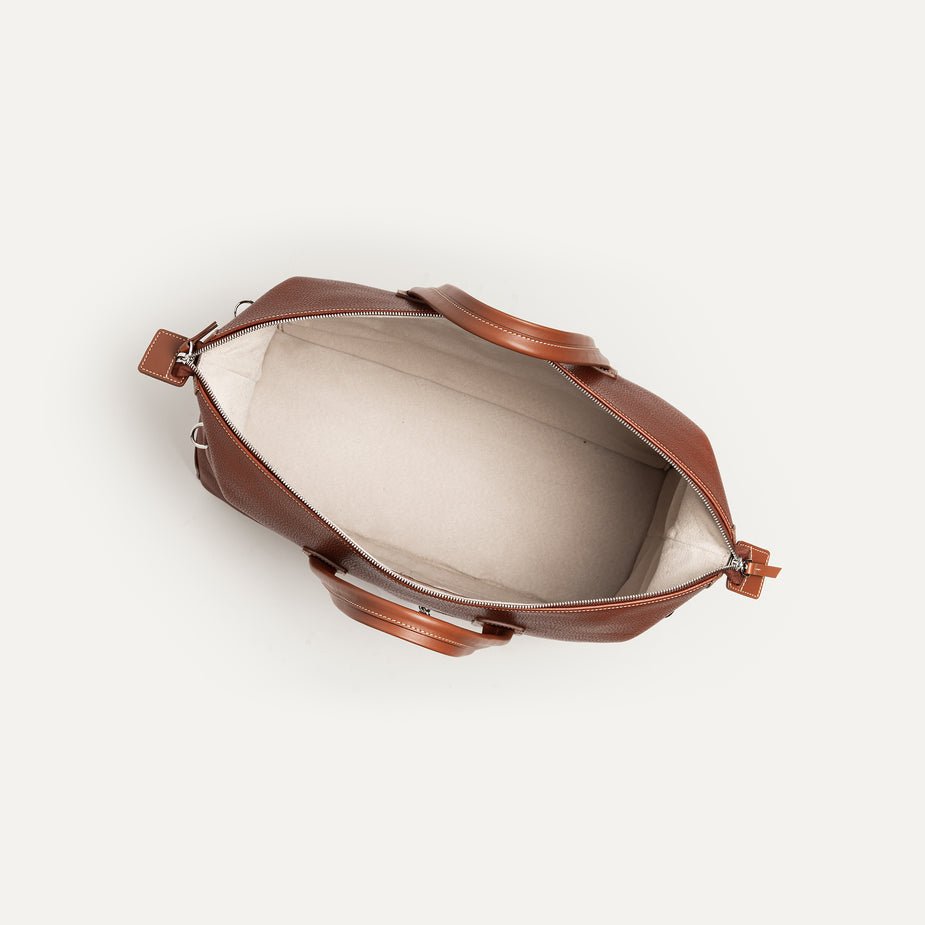 LUNDI PARIS - Sac de voyage WESLEY 48 heures Cuir grainé Cognac - Lothaire