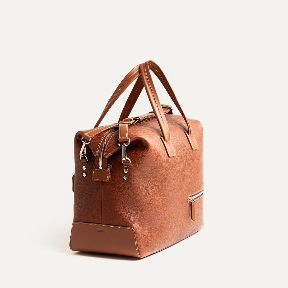 LUNDI PARIS - Sac de voyage WESLEY 48 heures Cuir grainé Cognac - Lothaire