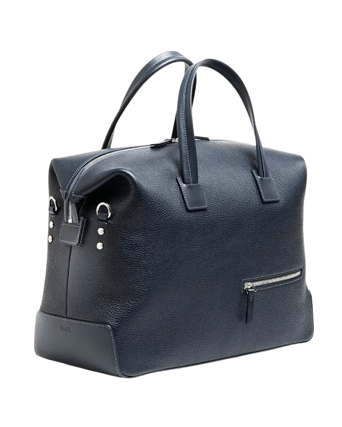 LUNDI PARIS - Sac de voyage WESLEY 48 heures Cuir grainé Marine - Lothaire