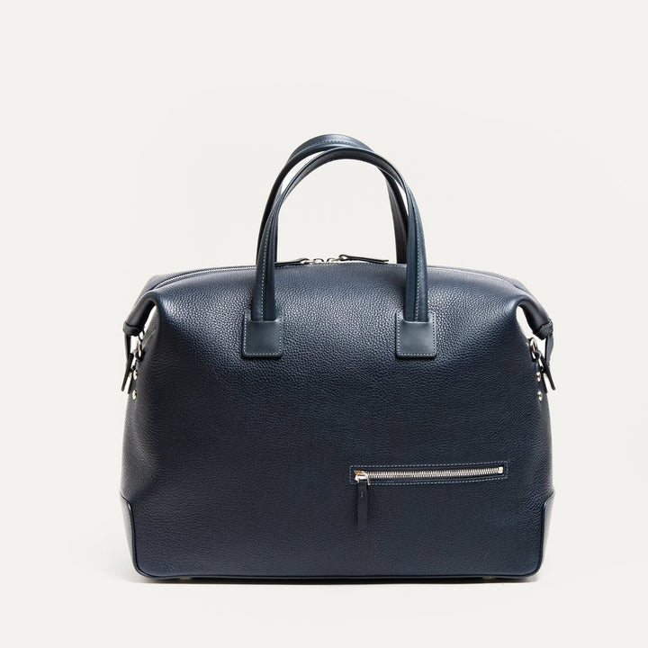 LUNDI PARIS - Sac de voyage WESLEY 48 heures Cuir grainé Marine - Lothaire