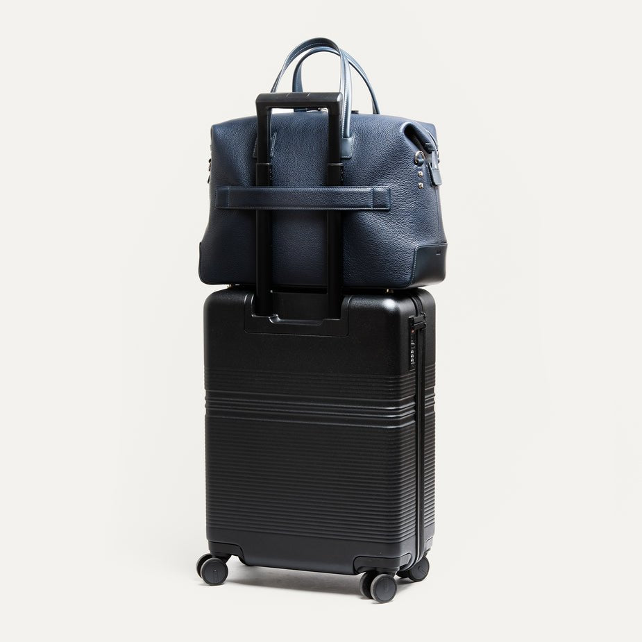LUNDI PARIS - Sac de voyage WESLEY 48 heures Cuir grainé Marine - Lothaire