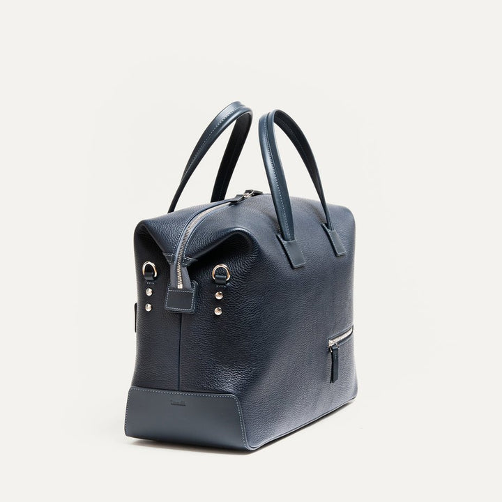 LUNDI PARIS - Sac de voyage WESLEY 48 heures Cuir grainé Marine - Lothaire