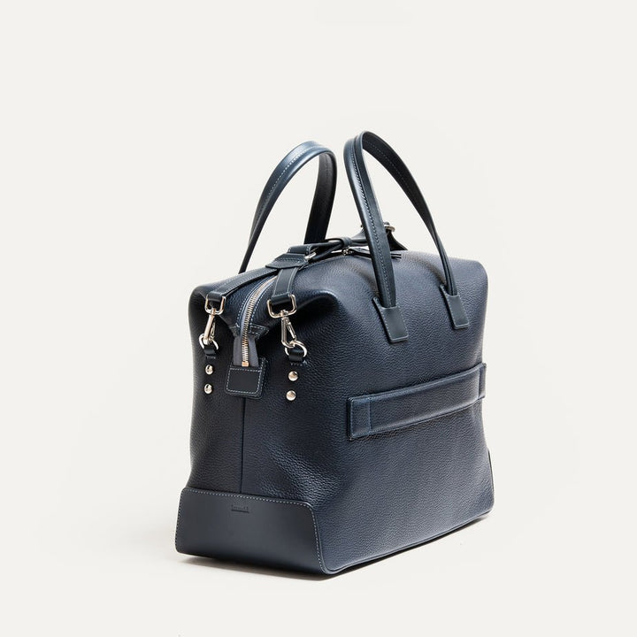 LUNDI PARIS - Sac de voyage WESLEY 48 heures Cuir grainé Marine - Lothaire