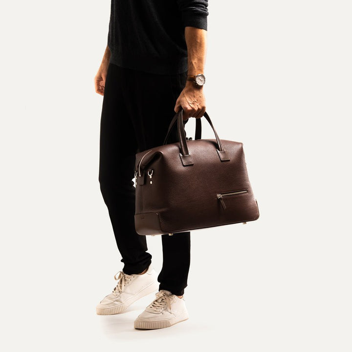 LUNDI PARIS - Sac de voyage WESLEY 48 heures Cuir grainé Marron - Lothaire