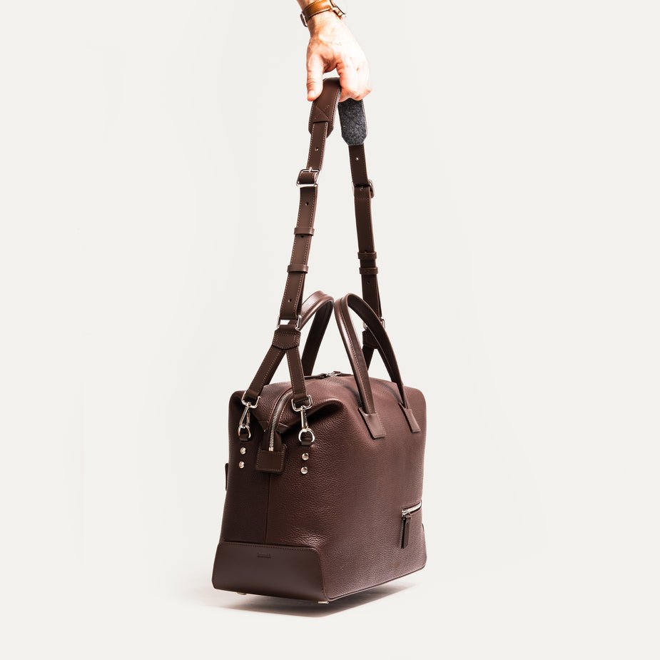 LUNDI PARIS - Sac de voyage WESLEY 48 heures Cuir grainé Marron - Lothaire