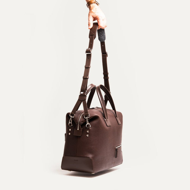 LUNDI PARIS - Sac de voyage WESLEY 48 heures Cuir grainé Marron - Lothaire