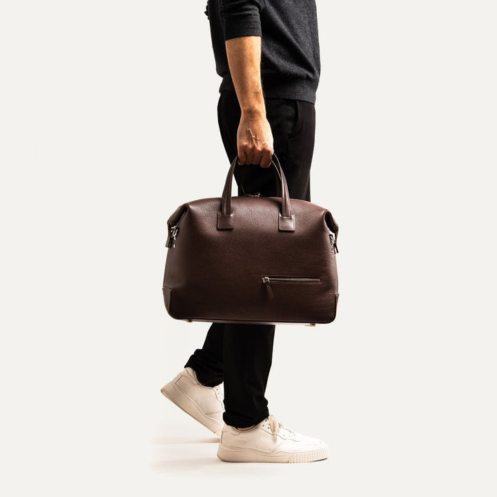 LUNDI PARIS - Sac de voyage WESLEY 48 heures Cuir grainé Marron - Lothaire