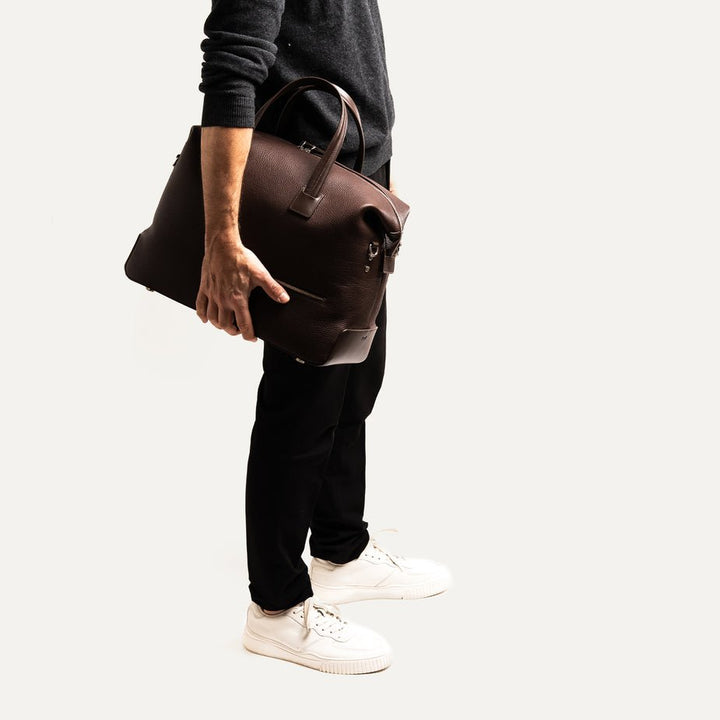 LUNDI PARIS - Sac de voyage WESLEY 48 heures Cuir grainé Marron - Lothaire