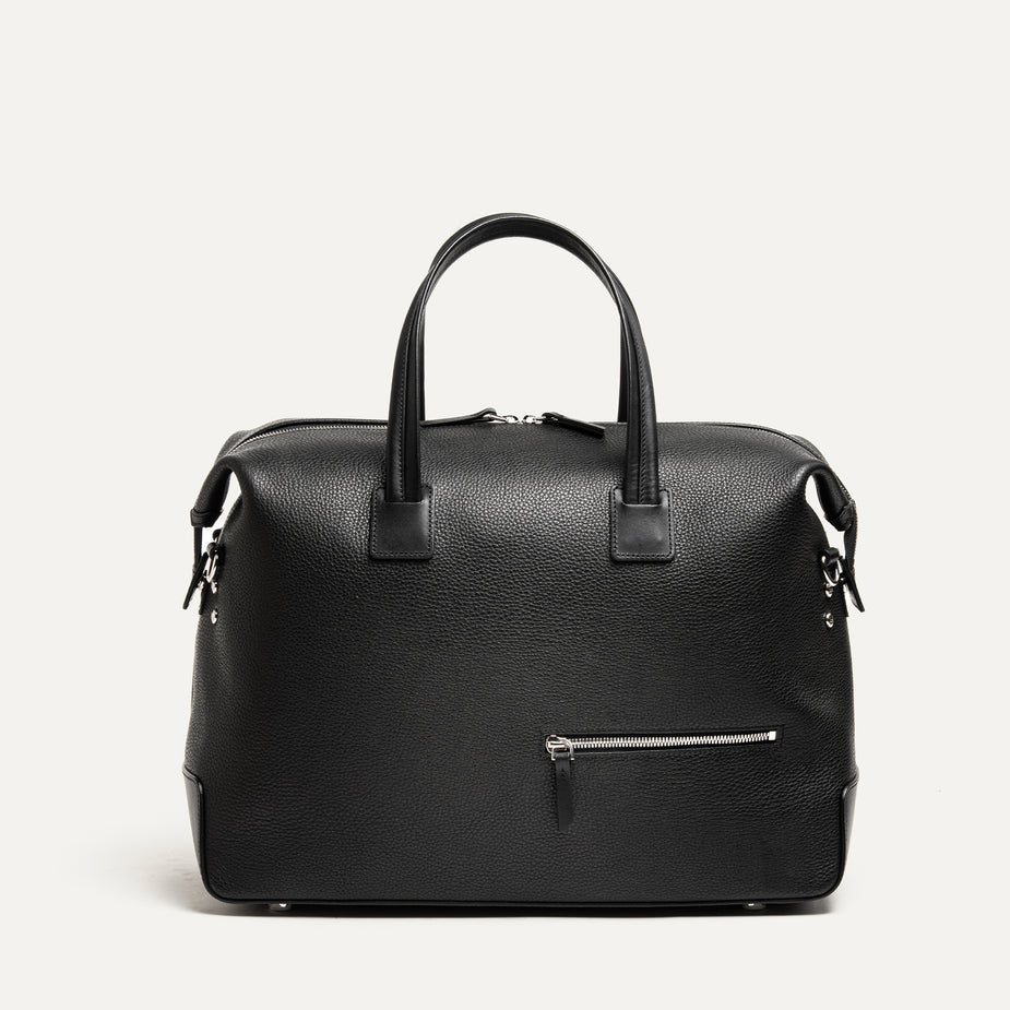 LUNDI PARIS - Sac de voyage WESLEY 48 heures Cuir grainé Noir - Lothaire