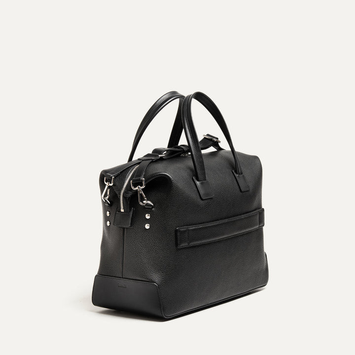 LUNDI PARIS - Sac de voyage WESLEY 48 heures Cuir grainé Noir - Lothaire