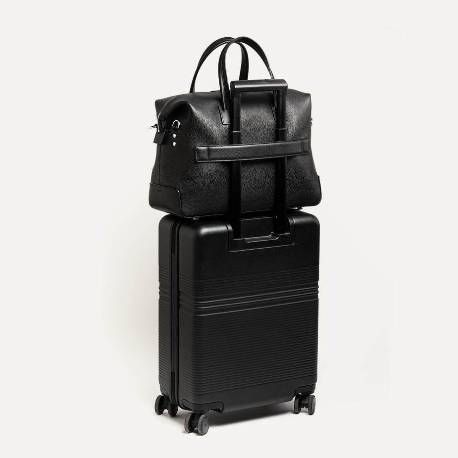 LUNDI PARIS - Sac de voyage WESLEY 48 heures Cuir grainé Noir - Lothaire