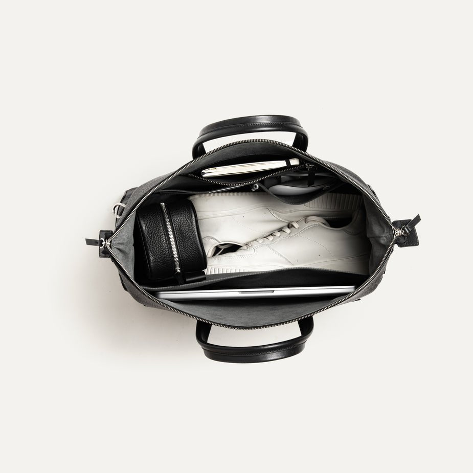 LUNDI PARIS - Sac de voyage WESLEY 48 heures Cuir grainé Noir - Lothaire