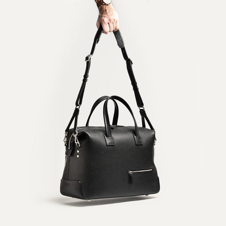 LUNDI PARIS - Sac de voyage WESLEY 48 heures Cuir grainé Noir - Lothaire