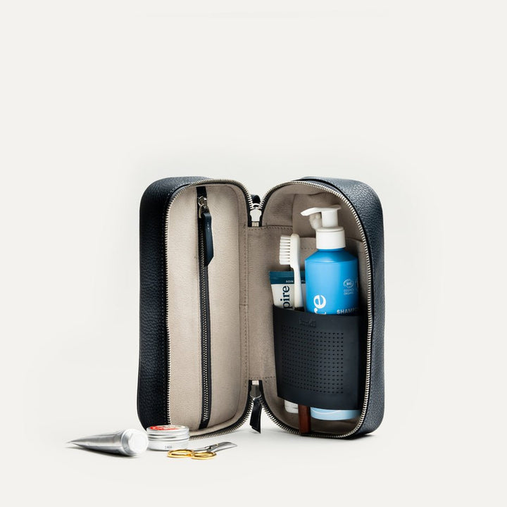 LUNDI PARIS - Trousse de toilette cuir CLARA Marine - Lothaire