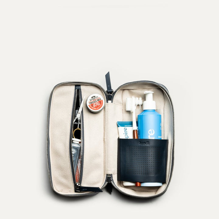 LUNDI PARIS - Trousse de toilette cuir CLARA Marine - Lothaire