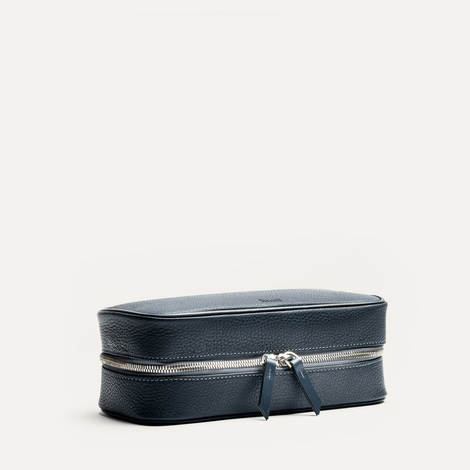 LUNDI PARIS - Trousse de toilette cuir CLARA Marine - Lothaire