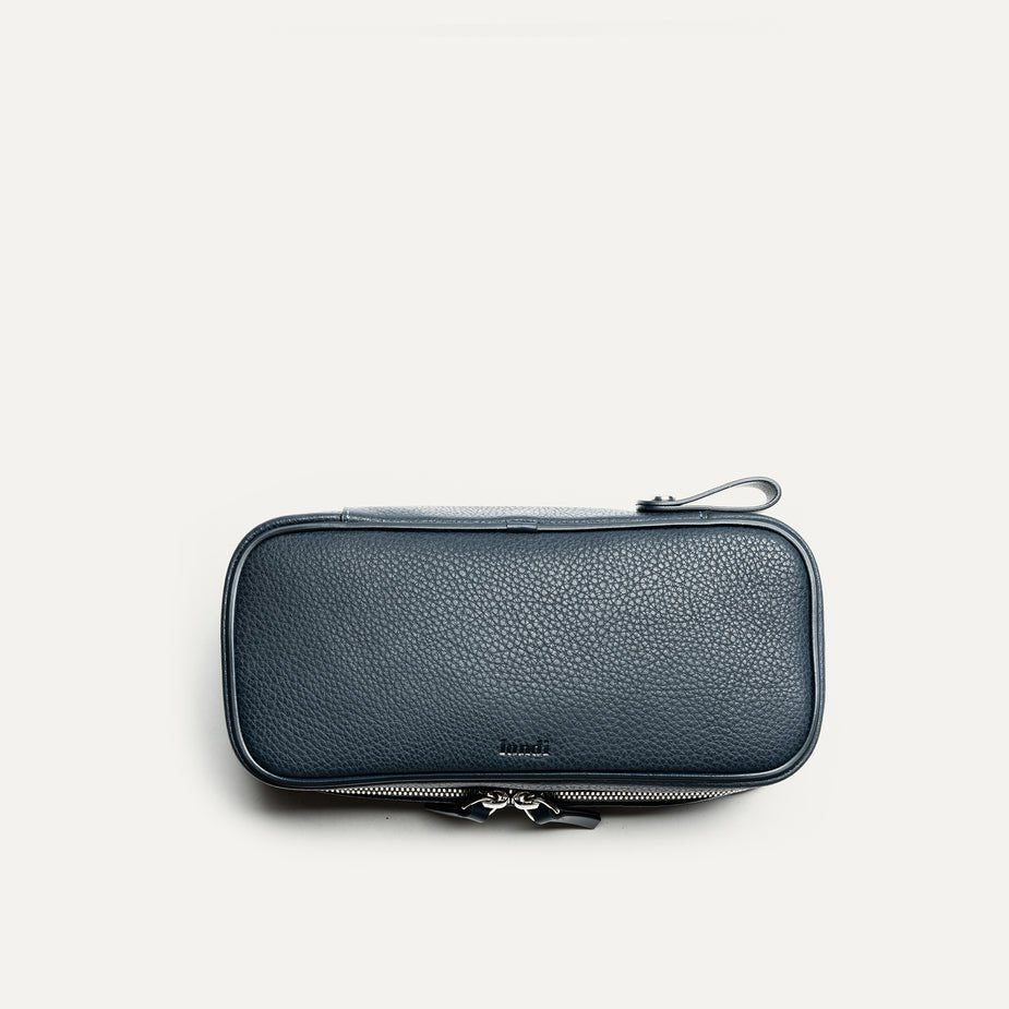 LUNDI PARIS - Trousse de toilette cuir CLARA Marine - Lothaire