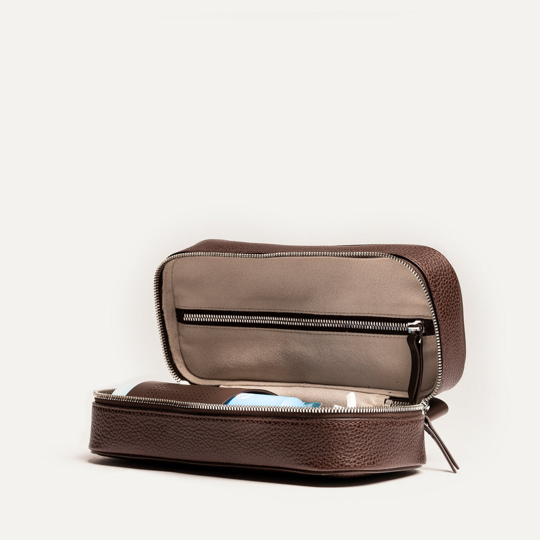 LUNDI PARIS - Trousse de toilette cuir CLARA Marron - Lothaire