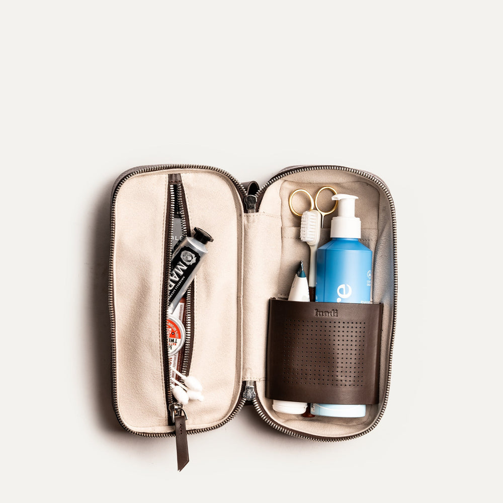 LUNDI PARIS - Trousse de toilette cuir CLARA Marron - Lothaire