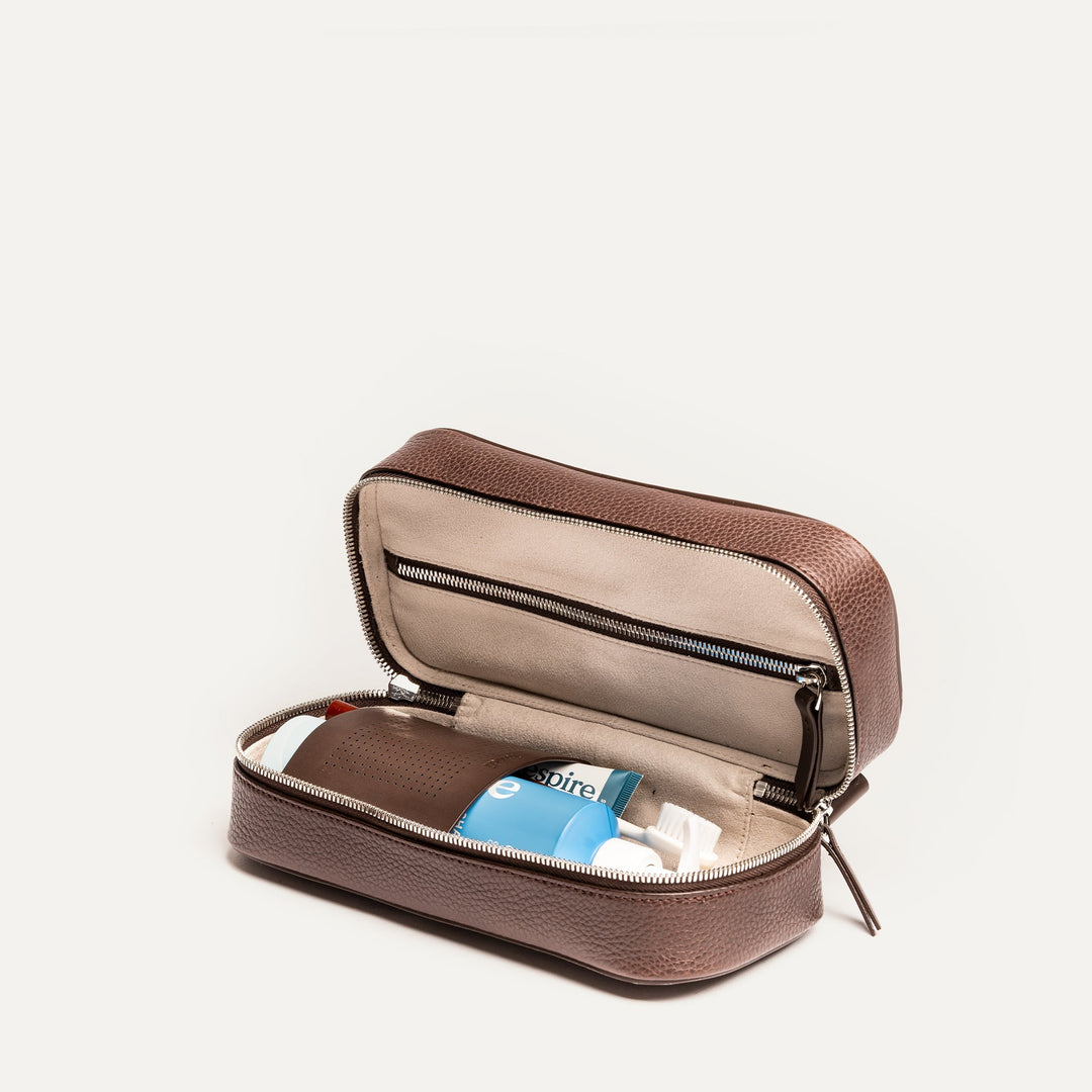 LUNDI PARIS - Trousse de toilette cuir CLARA Marron - Lothaire