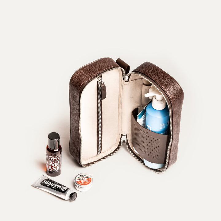 LUNDI PARIS - Trousse de toilette cuir CLARA Marron - Lothaire