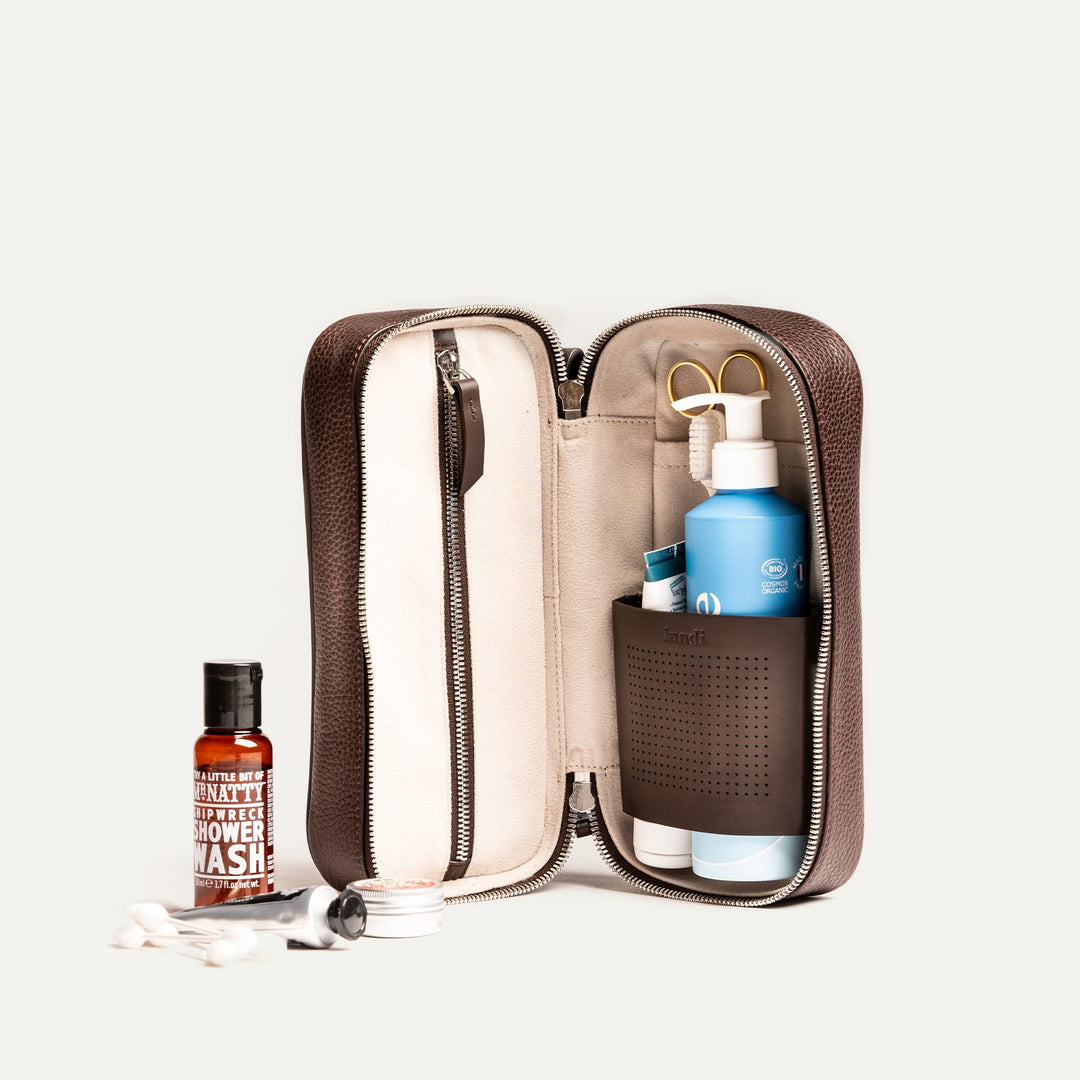 LUNDI PARIS - Trousse de toilette cuir CLARA Marron - Lothaire