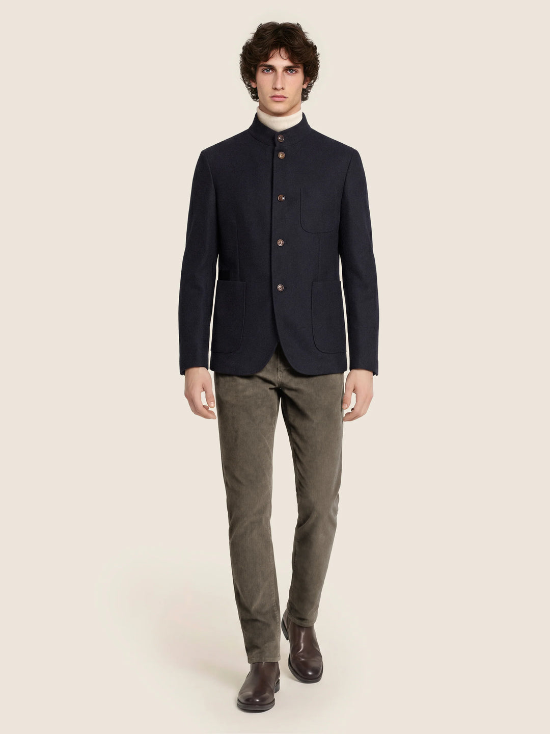 JACOB COHËN - Pantalon Bard Regular-Slim en velours côtelé stretch Taupe