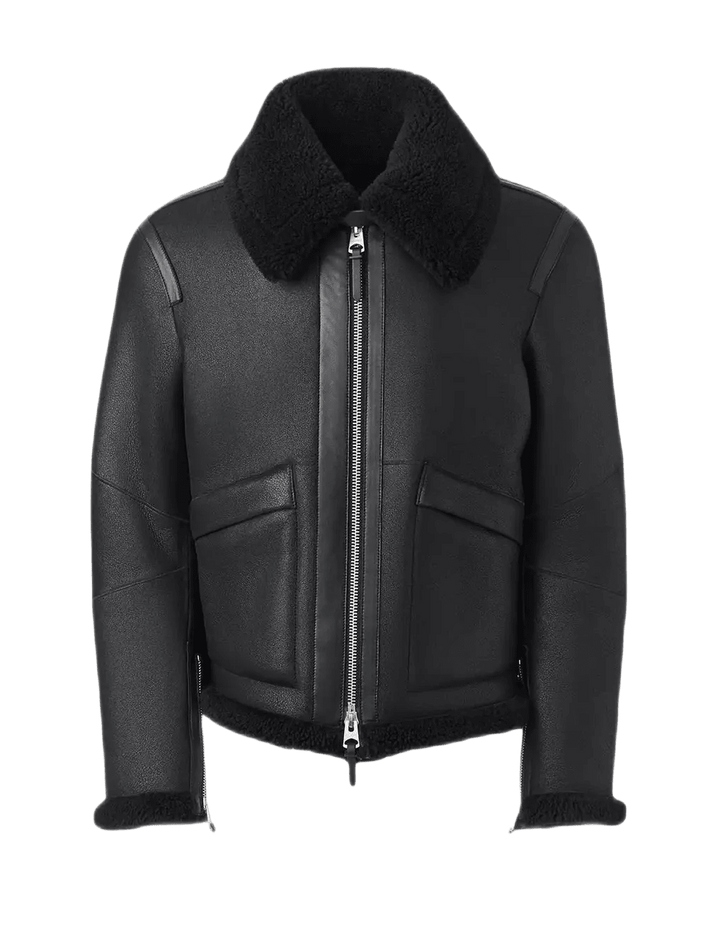 MACKAGE - Kristian Manteau en peau de mouton à col à pointes évasées - Lothaire