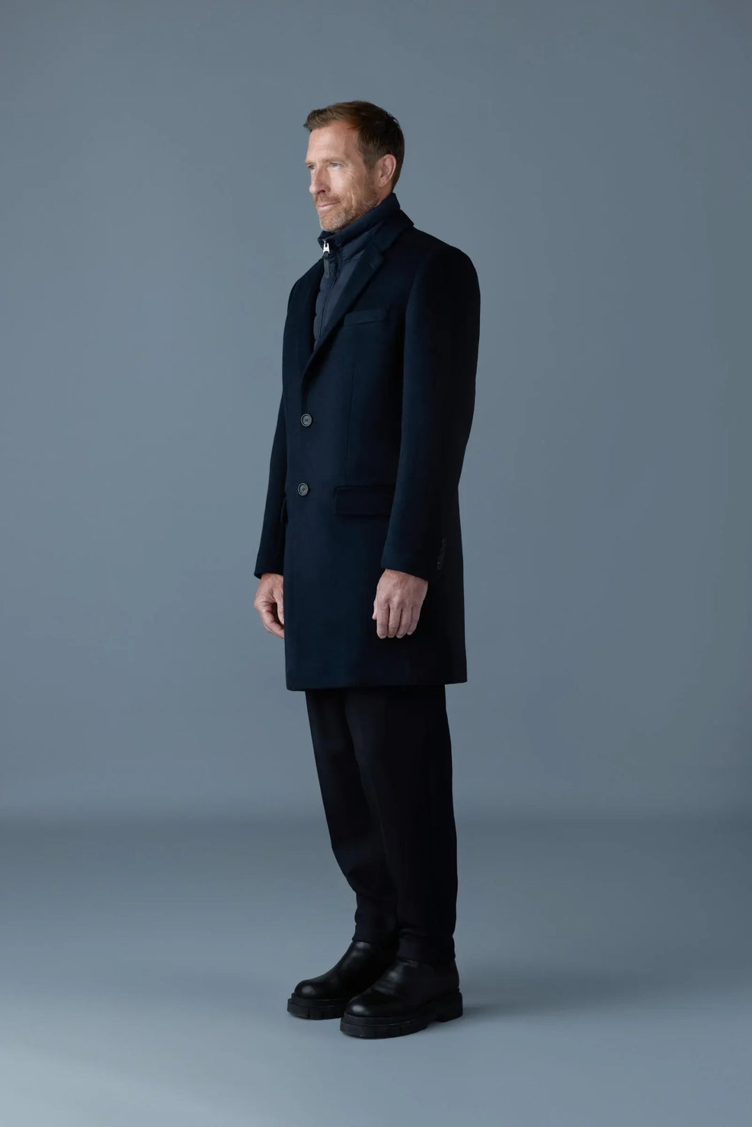 MACKAGE : SKAI - SLB Manteau de lainage 3 - en - 1 avec doublure de duvet amovible bleu marine - Lothaire