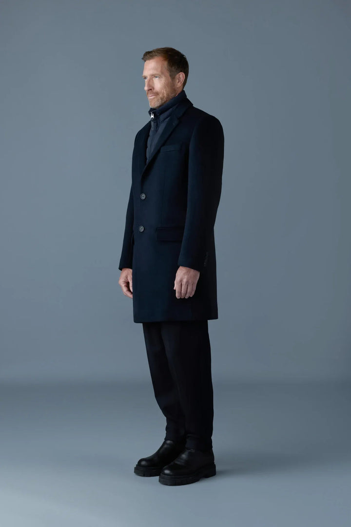 MACKAGE : SKAI - SLB Manteau de lainage 3 - en - 1 avec doublure de duvet amovible bleu marine - Lothaire