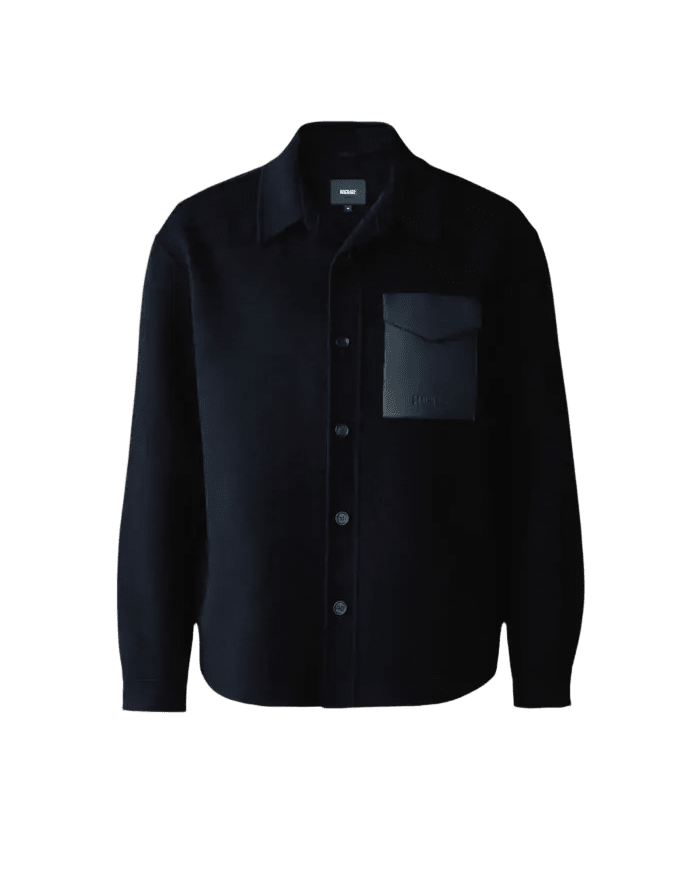 MACKAGE - Surchemise EMMANUEL en laine double face Noir - Lothaire