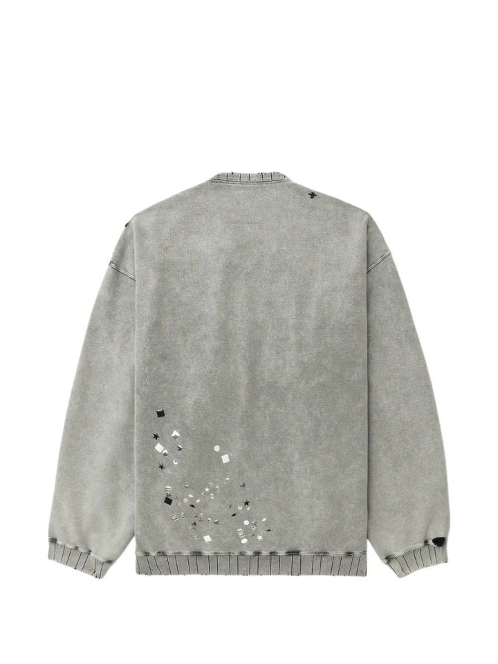 MAISON MIHARA - Sweat à effet usé à ornements gris - Lothaire