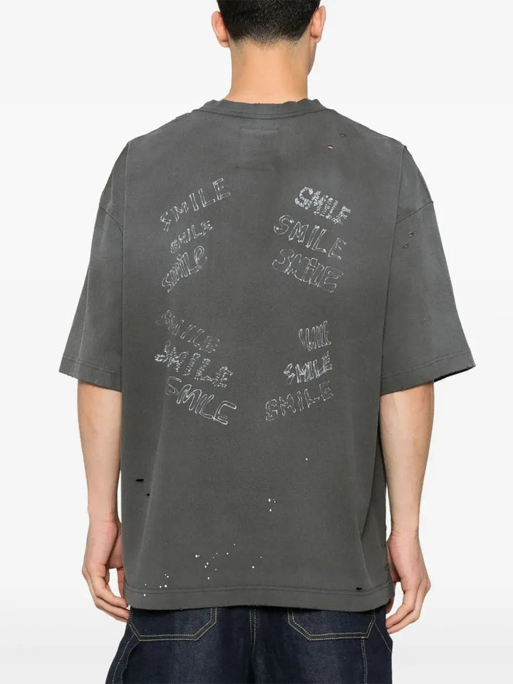 Maison MIHARA YASUHIRO - T-shirt imprimé à effet usé noir - Lothaire