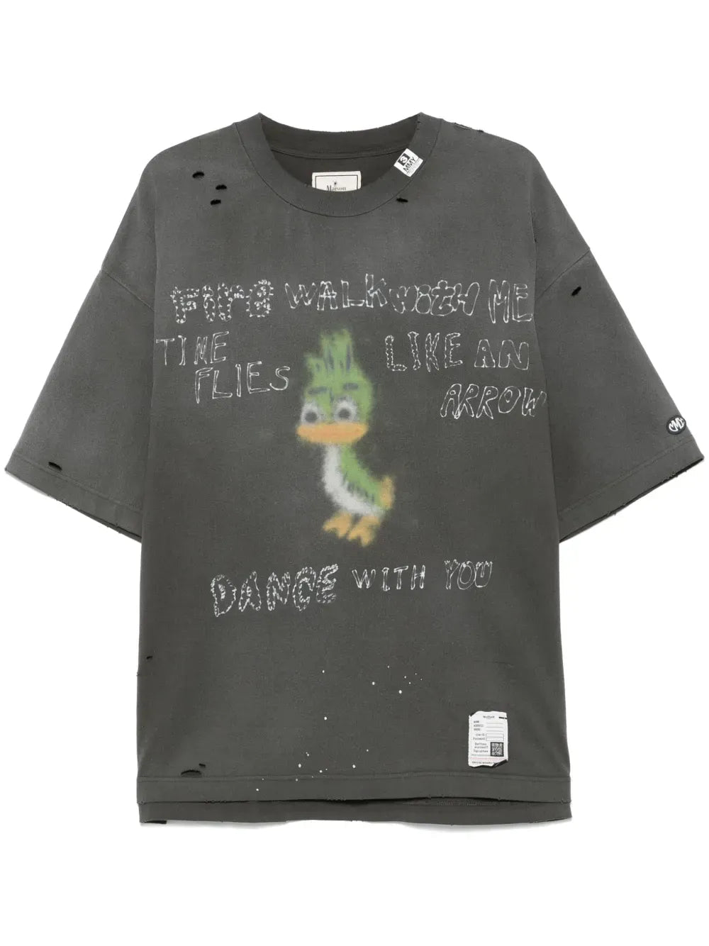 Maison MIHARA YASUHIRO - T-shirt imprimé à effet usé noir - Lothaire