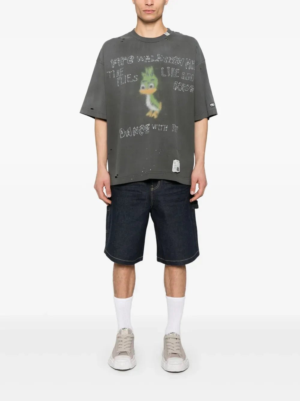 Maison MIHARA YASUHIRO - T-shirt imprimé à effet usé noir - Lothaire