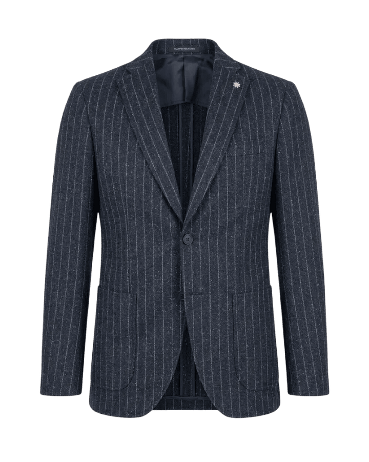 MANUEL RITZ - Veste Slim à Rayures Tennis Bleu - Lothaire
