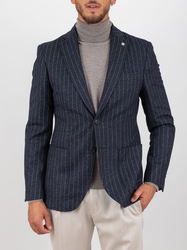 MANUEL RITZ - Veste Slim à Rayures Tennis Bleu - Lothaire