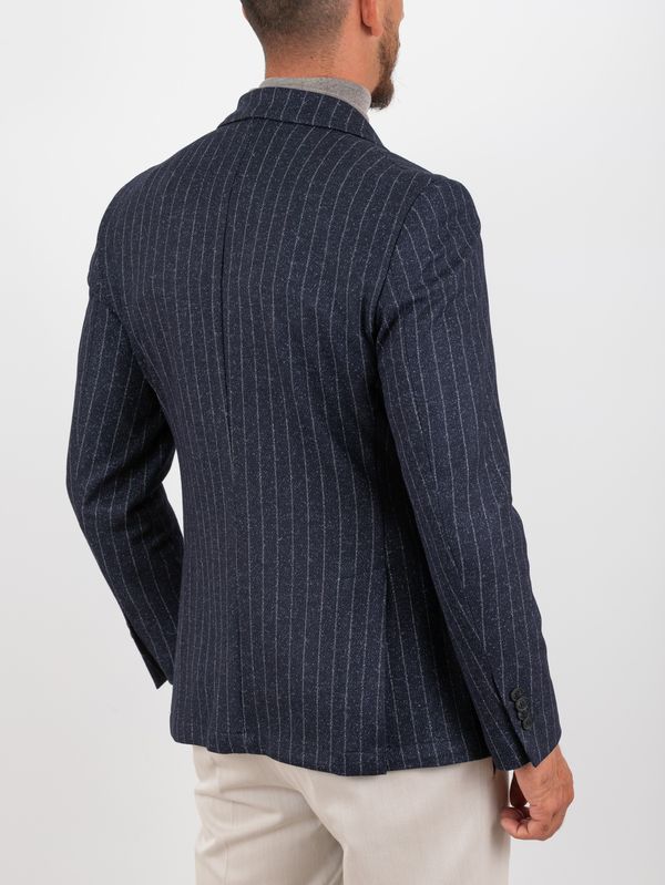 MANUEL RITZ - Veste Slim à Rayures Tennis Bleu - Lothaire