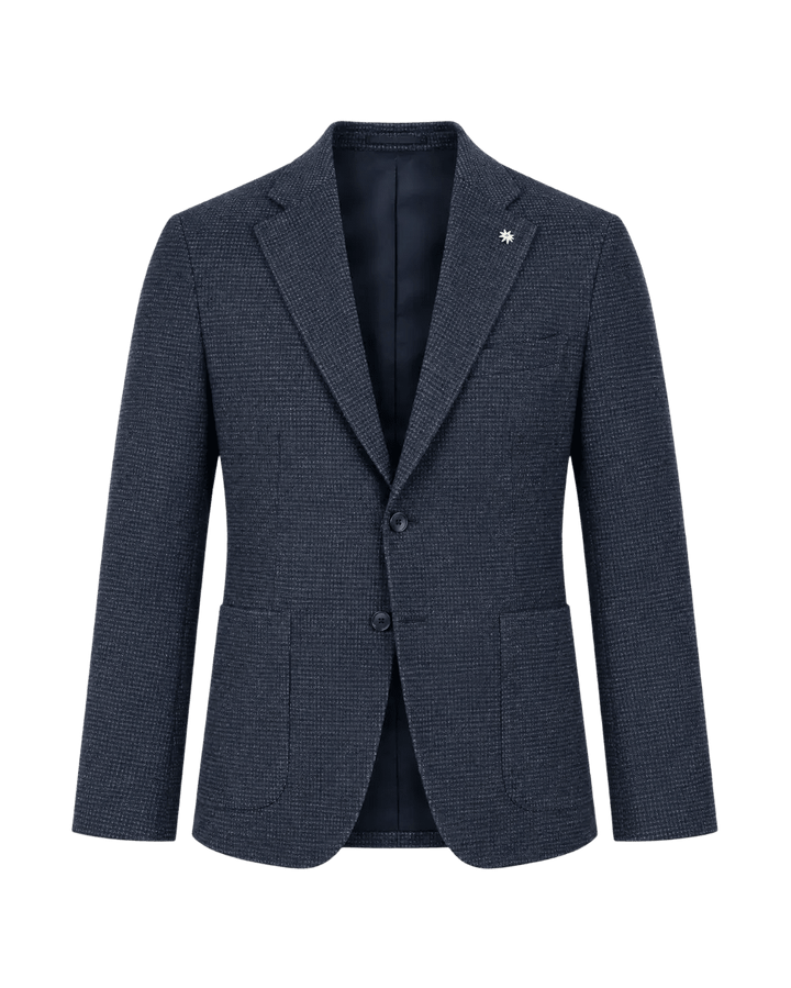 MANUEL RITZ - Veste slim en coton mélangé Bleu - Lothaire