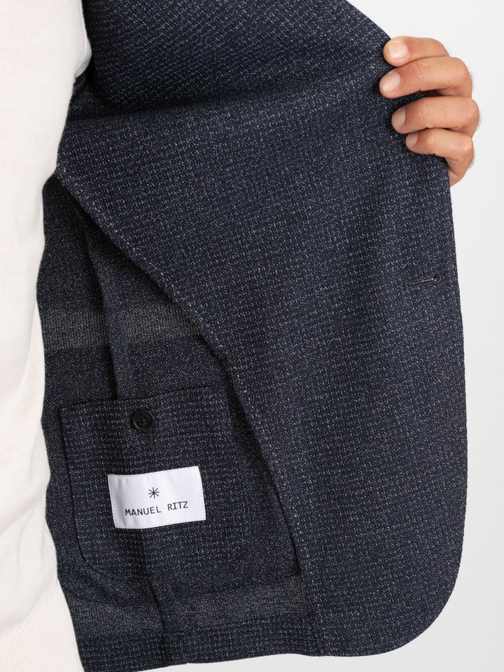 MANUEL RITZ - Veste slim en coton mélangé Bleu - Lothaire