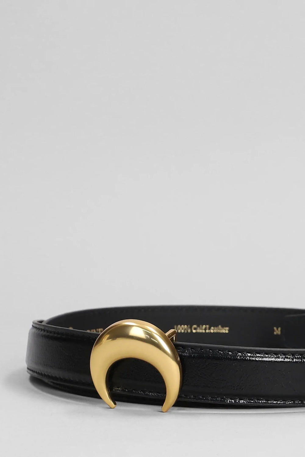MARINE SERRE - CEINTURE en cuir noir boucle dorée - Lothaire