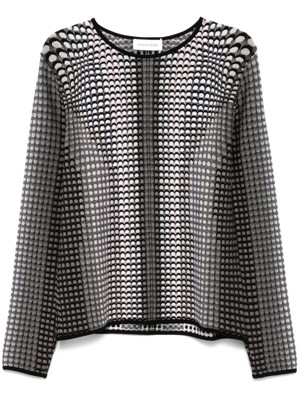 MARINE SERRE - Pull à logo en jacquard gris - Lothaire