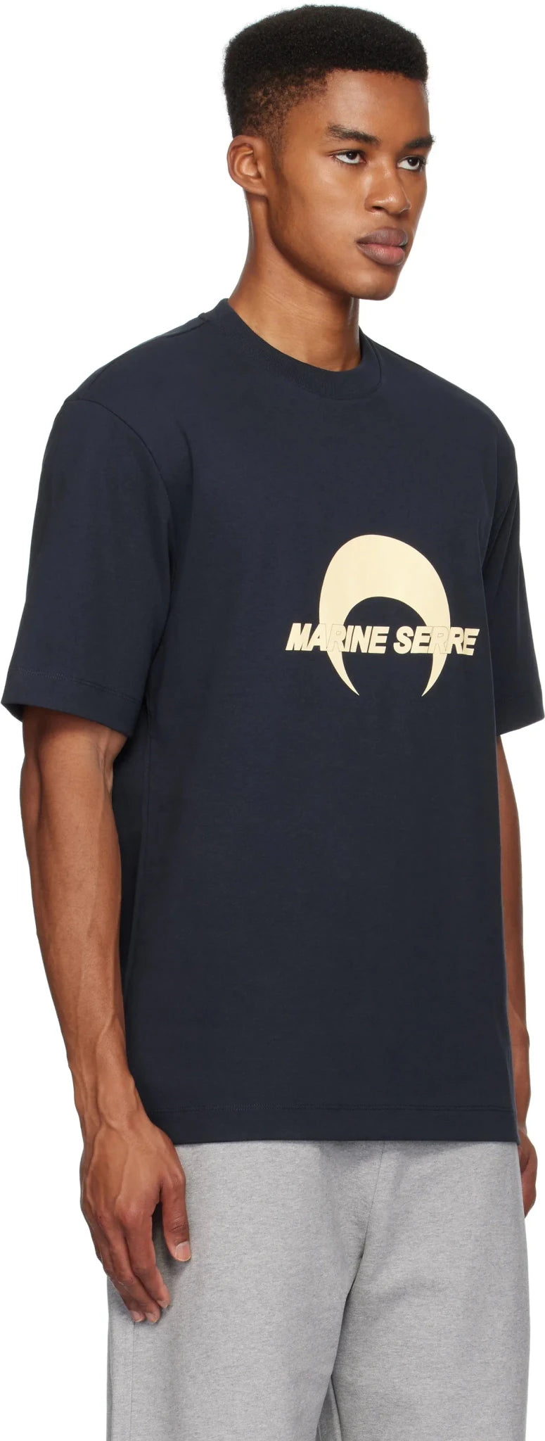 MARINE SERRE - T-shirt Logo bleu Marine - Lothaire