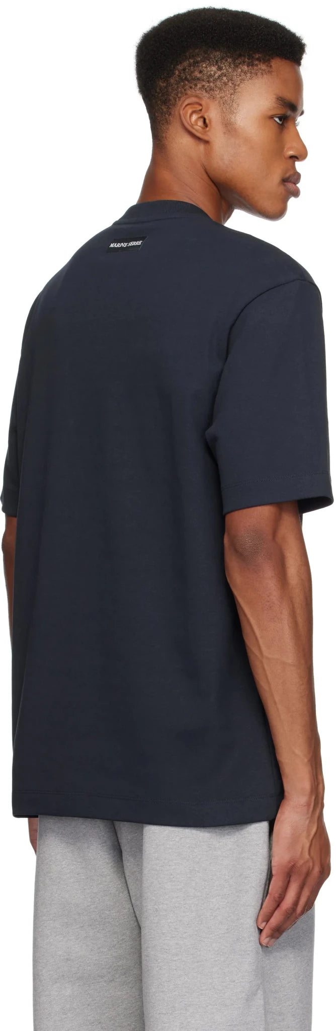 MARINE SERRE - T-shirt Logo bleu Marine - Lothaire