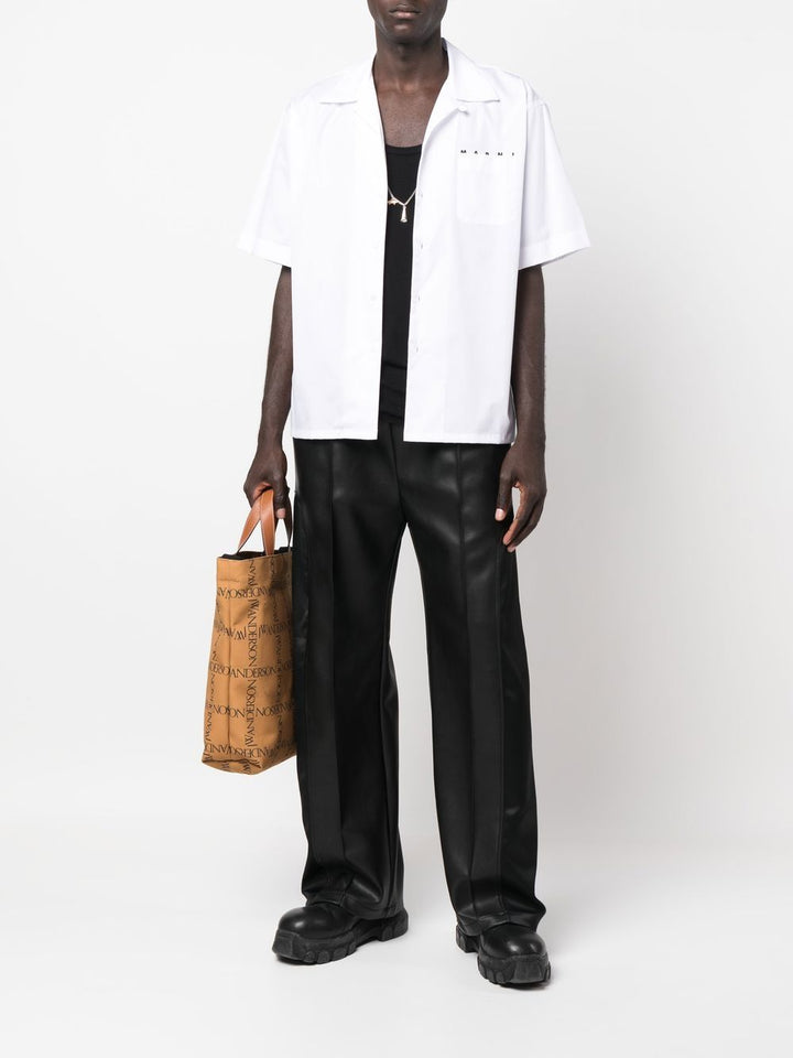 MARNI - chemise en popeline à logo imprimé blanc - Lothaire